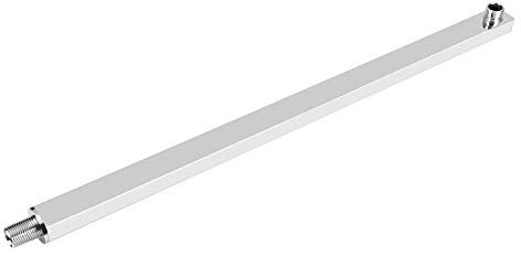 Bras d'extension de douche carré 40 cm - Bras mural pour pommeau de douche à effet pluie - Chromé