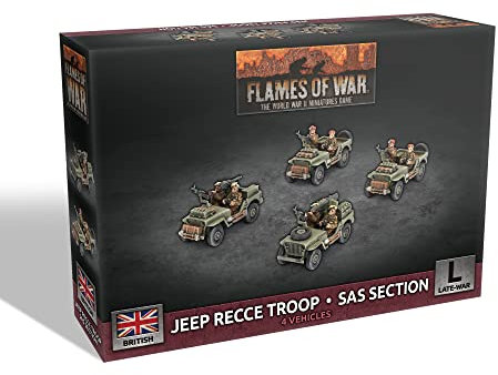 Flames of War Jeep Recce Troop (4x Kunststoff, Modellbausatz, Erwachsene, 36+)