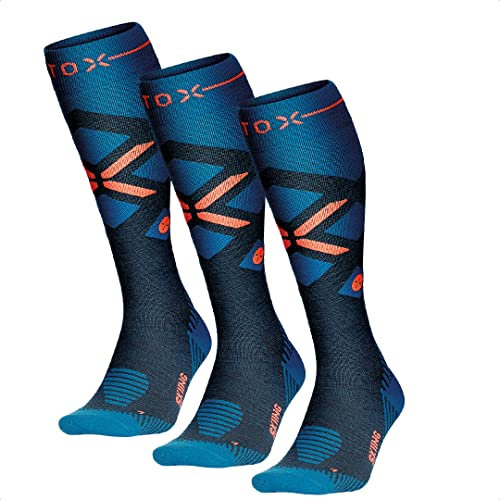 STOX Energy Socks | Skisocken für Herren | Premium Kompressionssocken | Skistrümpfe aus Merinowolle | Keine kalten Füße | Kein Krampf | Snowboard Socken