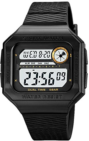 findtime Militär Herren Uhren Digital Uhr 5 ATM Wasserdicht Sportuhr Tactical Watch Outdoor Sportuhren Chronograph Countdown Armbanduhr Männer Wecker Stoppuhr Schwarz