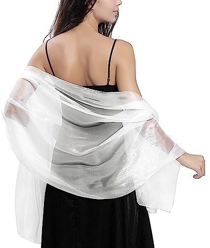 Ladiery Seide Schals und Wraps für Abendkleider Frauen Sheer Soft Brautjungfer Hochzeit Shawl Party Organza Stole