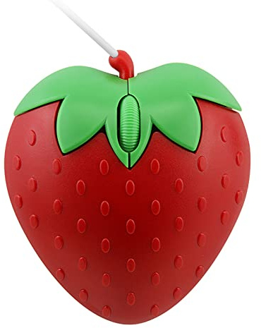 Mouse cablato carino frutta fragola mouse tascabile di piccole dimensioni silenzioso USB ottico mini mouse con cavo da 1,2 m 3 pulsanti 1200 DPI mouse cablato da viaggio per PC, laptop, computer