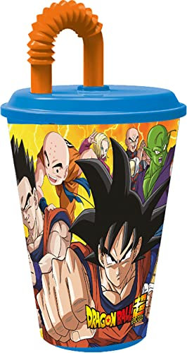 ALMACENESADAN, 4981, Pack vuelta al cole Dragon Ball; compuesto por vaso con caña 430 ml, producto reutilizable, sin BPA