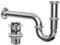 Heilmetz® Universal Siphon mit Auslaufventil für Waschbecken, Ablaufgarnitur mit Überlauf Edelstahl Röhrensiphon Geruchsverschluss Abfluss für Waschbecken,Waschtisch, Standard 1 1/4 x Ø37 mm, Chrom