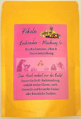 rakalo - Backmischung für Backmatte Hundekekse und Hundeleckerlis - aus hochwertigem, getreidefreiem Buchweizenmehl mit Obst und Gemüse. Glutenfrei