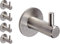 Gedotec Design Garderobenhaken Edelstahl Kleiderhaken einzeln - HOLY | Handtuchhaken mit Einzelhaken | Wandhaken zum Schrauben | 5 Stück Mantel-Haken silber matt gebürstet inkl. Befestigungsmaterial