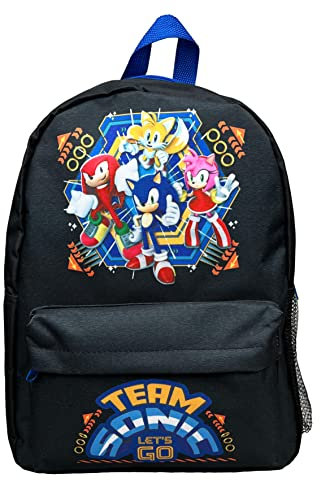 Sonic Rucksack | Sonic the Hedgehog | Sonic Rucksack | Kinderrucksack | Schulanfang | Schulranzen | Sonic Stationery | Sonic Gifts | Jungen Rucksack, mehrfarbig, M