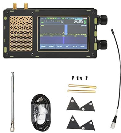SDR Radio Receiver, 50KHz to 2GHz AM SSB NFM WFM CW Shortwave Radio Receiver, 3.5in Touch Screen, 3600mAh Battery, With Filter USB Connection (Single DSP SDR V3 Host)