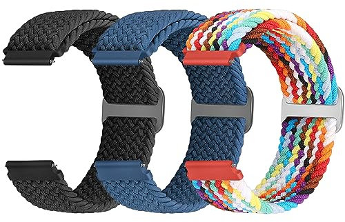 22mm Braided Strap Quick Release Compatible with Samsung Galaxy Watch 3 45mm/Galaxy Watch 46mm/Gear S3 Frontier/Garmin Venu 3/2/Vivoactive 4/Forerunner 570(47mm)/Amazfit Bip 6/Bip 5/GTR 4/3/2/Balance