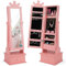 COSTWAY 2 en 1 Armoire à Bijoux Enfants avec Miroir, Organisateur à Bijoux en Forme Couronne avec 3 Tiroirs, 2 Angles d'Inclinaison(90°/94°), Charge 10kg, Jouets pour Enfants de 3 Ans+ (Rose)