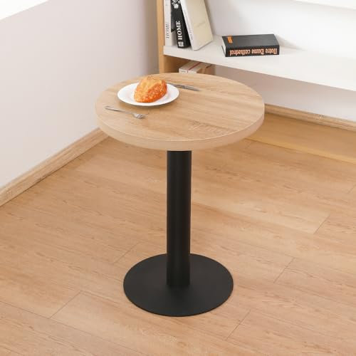 Mingone Table à Manger en Bois Table Ronde Design Petite Table de Cuisine 2 Personnes Dining Table pour Salle à Manger Salon Balcon, Ronde φ60cm