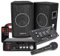 VONYX SL6 DJ Speakers with Bluetooth Karaoke Amplifier & Skytec Audio Mixer Set - Home DJ & Karaoke System with Wired Microphone & Complete Cable Kit