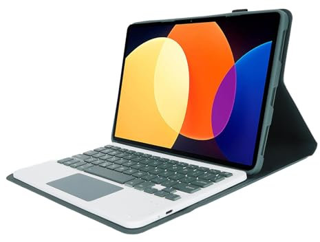 Custodia con Tastiera per Xiaomi Mi Pad 5 e 5 Pro, Tastiera Wireless BT 2 in 1 con Touchpad, Custodia Sottile con Tastiera Magnetica Staccabile per Tablet con Slot per Matita e