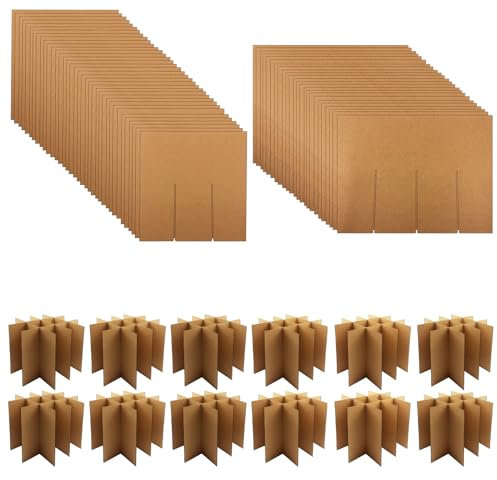 12 Sets Glass Dividers Kits for Moving Boxes about 16 x 12 x 12 Inch Box Glass Cell Divider Fits for Glass Inserts Moving cardboard Dividers for Wine Glassware Kitchen Dish Packing (Box Not Included)