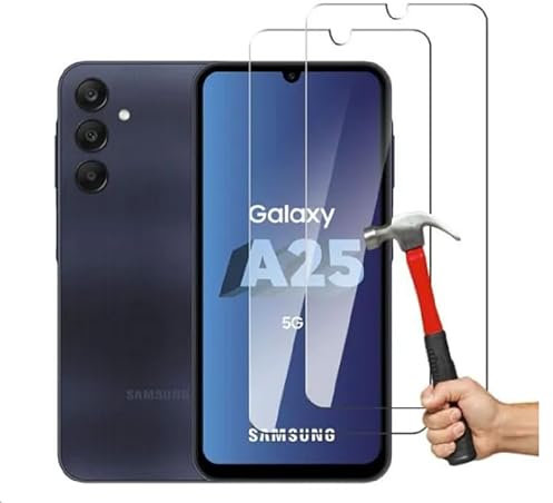 HQ-CLOUD LOT DE 2 Verre Trempé Pour Samsung Galaxy A25 5G, M34 5G .Film de Protection d'écran Transparent - Anti Rayures - Ultra Résistant Dureté 9H