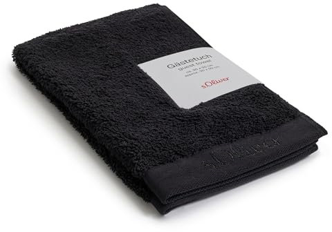 s.Oliver Gästehandtuch 30x50 cm - 100% Baumwolle, 600 g/m², weich & saugstark, Gästetuch schwarz