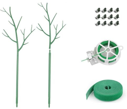 Misamo 6-Teiliges Set mit Abnehmbaren Zweig-Pflanzenstützen, Passt Sich der Pflanze An, Zweig-Pflanzenstäbchen mit Orchidee, 12-Teilige Orchideenklammer