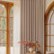 Musihy Hitzeschutz Fenster, 107 x 115 cm Hellbraun Elegante, strukturierte, raumabdunkelnde Thermovorhänge mit Ösen für Schlafzimmer und Wohnzimmer