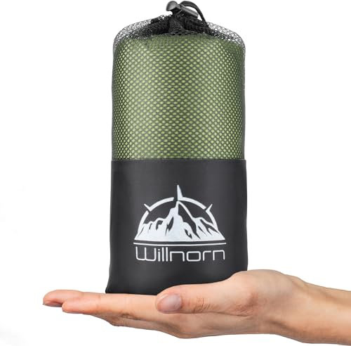 WILLNORN 2in1 Hüttenschlafsack aus Mikrofaser, Hüttenschlafsack mit durchgängigem Reißverschluss, Leichter Komfort hüttenschlafsack und XL Reisedecke in Einem 95 * 220 cm für Hostels