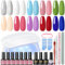 Peacecolor Kit Uñas Semipermanentes, 14Pcs Esmaltes Semipermanentes con Removedor de uñas y Base Coat Matte Top Coat, Kit Uñas De Gel con Lampara, Regalo para Niñas