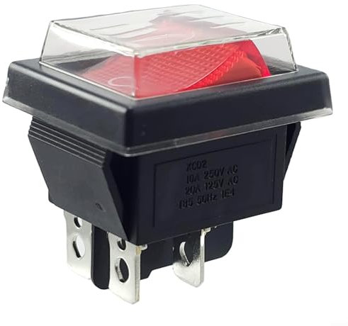 zeroupshop 1 interruttore a bilanciere ON-OFF con copertura impermeabile per auto, barca, elettrodomestici, strumentazione, automobili