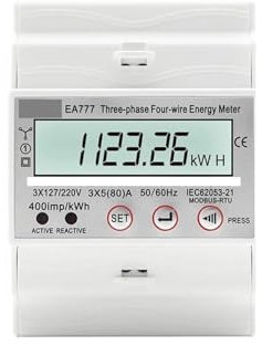 4P 3 Phase 4 Wires Two-way Bilateral Meter Electricity Usage Meter Din Rail AC 3 * 230/400V LCD Multifunction Display
