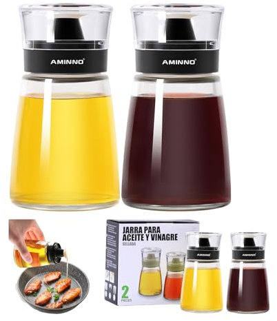 HJYDGJ 2 Stück Nachfüllbarer Ölspender 160 ml Glas-Ölflasche Essig und Ölflaschen Set Ölsprüher für Speiseöl Glas-Ölbehälter Auslaufsichere Ölspenderflasche für Outdoor-Camping