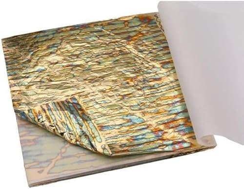 Variegated Gold & Copper Leaf Sheets for Gilding, Arts & Crafts, 14x14cm Metallic Foil, 50 Sheets for DIY Projects, Nail Art, Resin, Ceramic Decoration, and Furniture Restoration(3208)