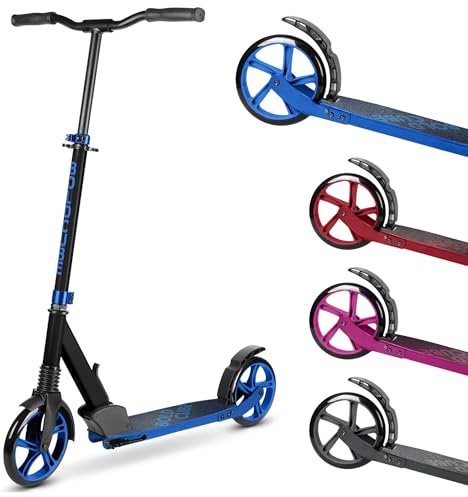 BOLDCUBE Big 2 Wheeler | Scooter for Kids & Teens Ages 7+ Years | Play & Commute | Front Suspension Fit with 200MM Wheels | Height Adjustable 86 to 111 cm