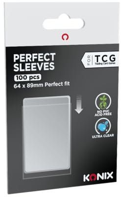 Konix Card Protector Perfect Sleeves 64 x 89 mm - 100 Sleeves - Compatible with Lorcana, Magic The Gathering, Pokemon - Plastic - Transparent