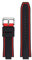 BHMIRUI Silikonkautschuk-Uhrenarmband, kompatibel mit ORIS AQUIS 7730 7740, wasserdichtes Armband, Taucharmband, konvexe Schnittstelle, 24 x 11 mm, 24 x 12 mm, mit Werkzeug(Black red steel,24mm-11mm)