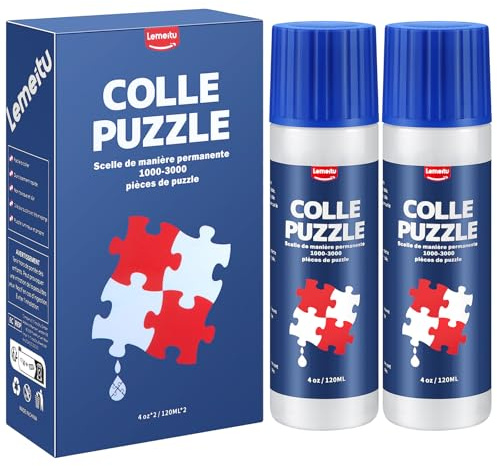 120ml Colle Puzzle Transparente avec Applicateur,pour Fixer et accrocher des Puzzles, Séchage Rapide,2 Pack