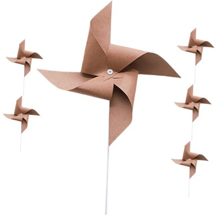 Toyvian 6stücke Vintage Papier Windrad Handgefertigte Retro Windmühlen Für Geburtstagsfeiern Picknicks Und Foto-Requisiten Einfache Handhabung Keine Batterien Erforderlich