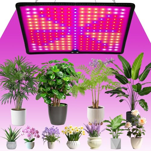 Withosent 225 LED Grow Light, 45W Luz Plantas Interior Espectro Completo, Luz de Crecimiento para Plantas con Cadena, Lampara Plantas LED Cultivo para Plantas, Verduras, Flores