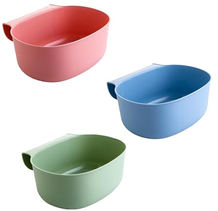 Ginddy Mülltonnen, 3 Stück Abfallbehälter zum Aufhängen, Küchenabfallbehälter (blau/grün/pink)