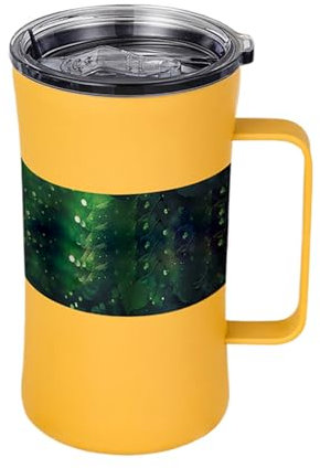 Bsbkoj Coffee Tumbler with Handle, 600ml Travel Mug with Lid, Leakproof Thermal Cup for Commuting, Hiking, Workplace, Gym, Road Trips, Outdoors, Picnic, Backpacking, Daily Use