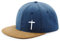 Huuraa Snapback Cap Kreuz Christentum Geschenk Denim Kreuz Präsent