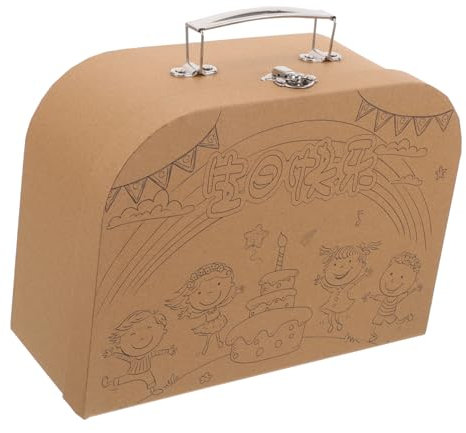 PRETYZOOM Kleiner Graffiti Malkoffer Selbstgemacht für Kinder Pappkoffer Ausmalen Multifunktions Aufbewahrungsbox für Spielzeug und Kreatives Bastelset für Weihnachten und Partys