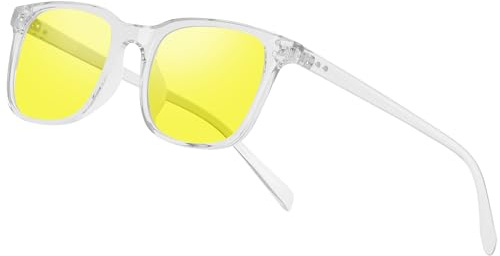 Ymmott Nachtsichtbrille Polarisierte - Nachtbrille zum Autofahren Herren Damen Autofahrer Nachtfahrbrille Sonnenbrille Gelbe Gläser Filtert Licht Night Vision Goggles