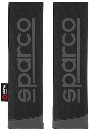 Sparco Universal-Gurtpolster, 2 Stück, Amazon-Exklusiv, PVC + Polyester, waschbar, Sicherheitsgurt-Schutz für das Auto