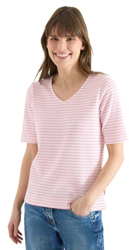 Cecil Damen 3230809 T-Shirt mit gerundetem V-Ausschnitt (1er Pack)