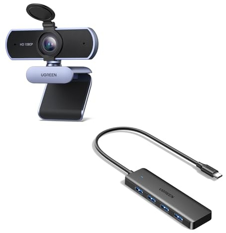 UGREEN Hub USB C con 4 Puertos USB 3.0 Webcam Full HD 1080P 30FPS USB A PC Cámara
