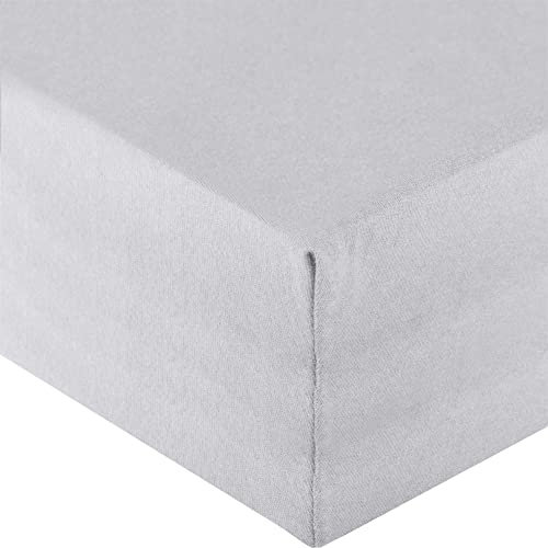 aqua-textil Royal Spannbettlaken Boxspringbett Wasserbett 180x200-200x220 cm Silber grau 210g/qm Jersey Mako Baumwolle Elasthan Spannbetttuch