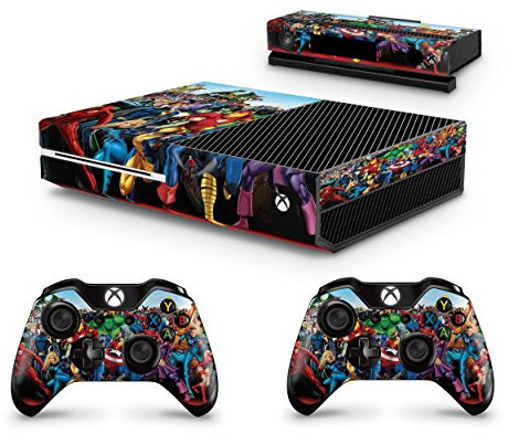 giZmoZ n gadgetZ Calcomanía de Vinilo para Consola Xbox One + Juego de 2 mandos de superhéroe