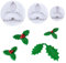 KALAIEN 3-Piece Holly Leaf Plunger Cutter, Food Grade Plastic Baking Tool for Cookie, Cake Decorating