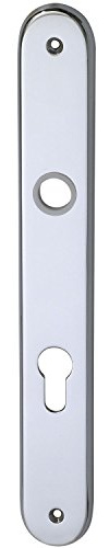 Haustür - Langschild ELEGANT 22, PZ88, Ansatz 16 mm, Messing verchr