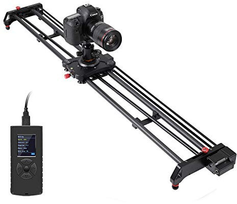Camera Slider, GVM 48 Motorized DSLR Camera Track Dolly Slider Video Stabilizer Rail with Time Lapse Tracking and 120-degree Panoramic Video Shooting, Perfect Photograph Movie Film Making