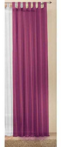 Transparente einfarbige Gardine aus Voile, viele attraktive Farbe, 245x140, Himbeere, 61000