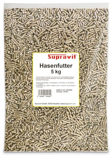 Supravit Hasenfutter & Kaninchenfutter 5kg Alleinfutter für Zwergkaninchen | Kaninchen & Hasen - ideal als Zucht und Aufzuchtfutter geeignet