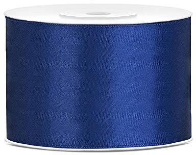 DaLoKu Satinband 6/12/25/38/50/100mm x 25m Geschenkband Schleifenband, Größe: 50mm x 25m, Farbe: Dunkelblau